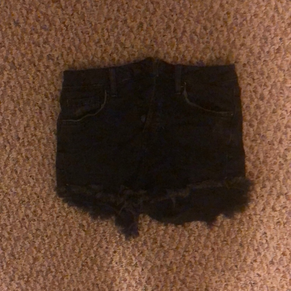 Black jean shorts